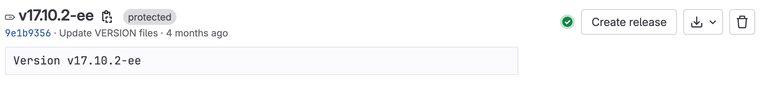 Example of a single tag