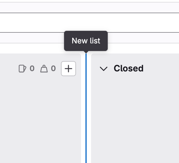 The new list panel inserted between two existing lists.